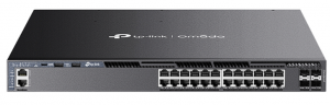TP-Link SG6428XHP - Стекируемый управляемый коммутатор 3‑го уровня Omada с 24 гигабитными портами PoE+ и 4 портами SFP+, бюджет 720 Вт