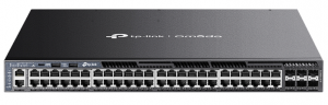 TP-Link SG6654XHP - Стекируемый управляемый коммутатор 3‑го уровня Omada с 48 гигабитными портами PoE+ и 6 портами SFP+, бюджет 1440 Вт