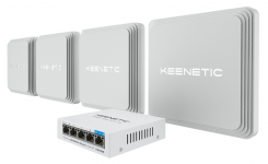 Keenetic Voyager Pro Pack + PoE+ коммутатор 5 портов (KN-KIT-011) - Гигабитный интернет-центр с Mesh Wi-Fi 6 AX1800, анализатором спектра Wi-Fi, 2-портовым Smart-коммутатором, переключателем роутер/ретранслятор, питанием PoE, упаковка 4шт и PoE+ коммутато