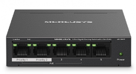 Mercusys MS105GP - Настольный коммутатор с 5 гигабитными портами (4 порта PoE+) 65Вт