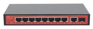 Wi-Tek WI-PCES308GF - Коммутатор настраиваемый PoE 60Вт, порты 8 PoE GE + 1 GE + 1 SFP, Easy Smart