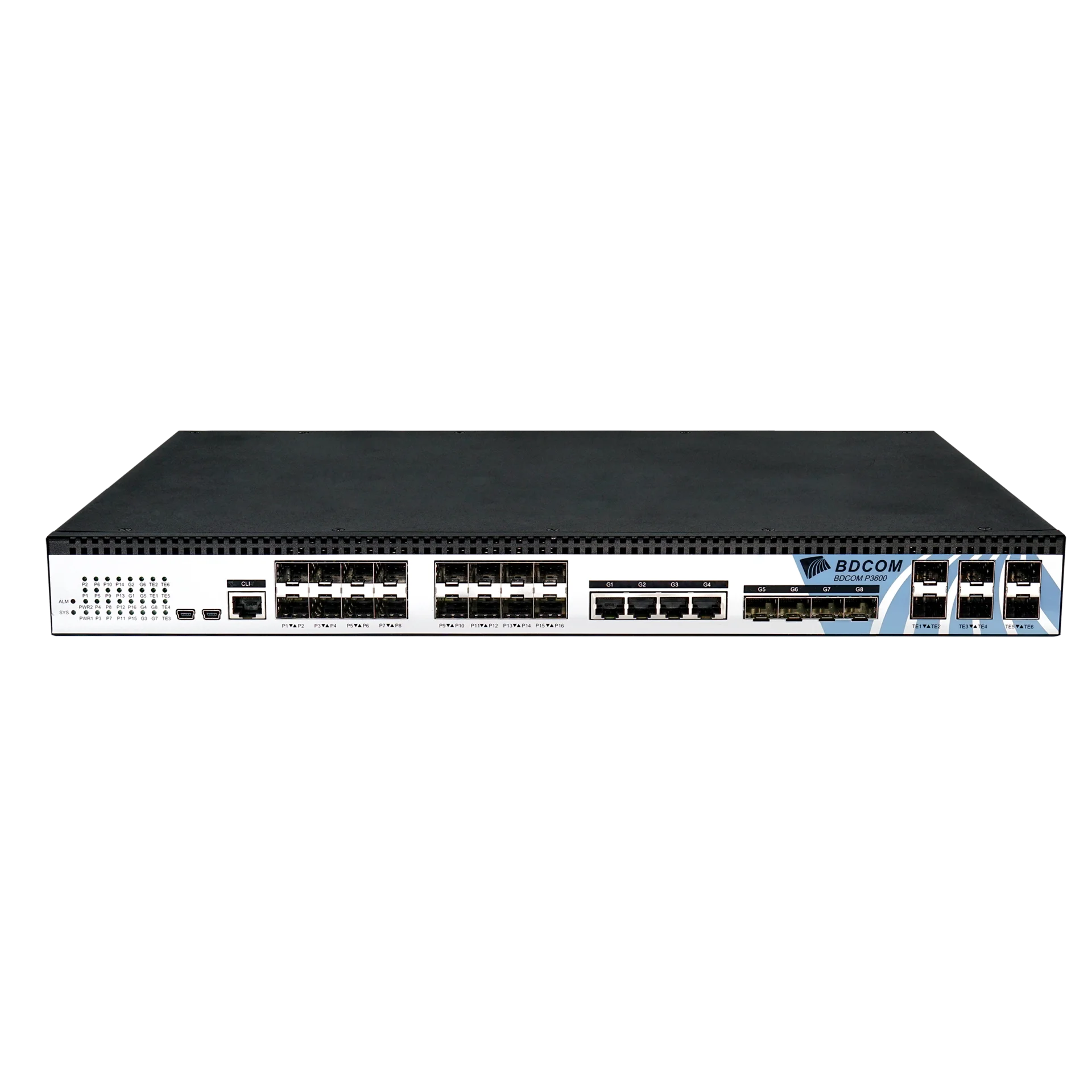 BDCOM OLT P3600-16E-2AC GEPON - Оптический терминал, 16хPON, 4х1G TX, 4хSFP, 6х10G SFP+