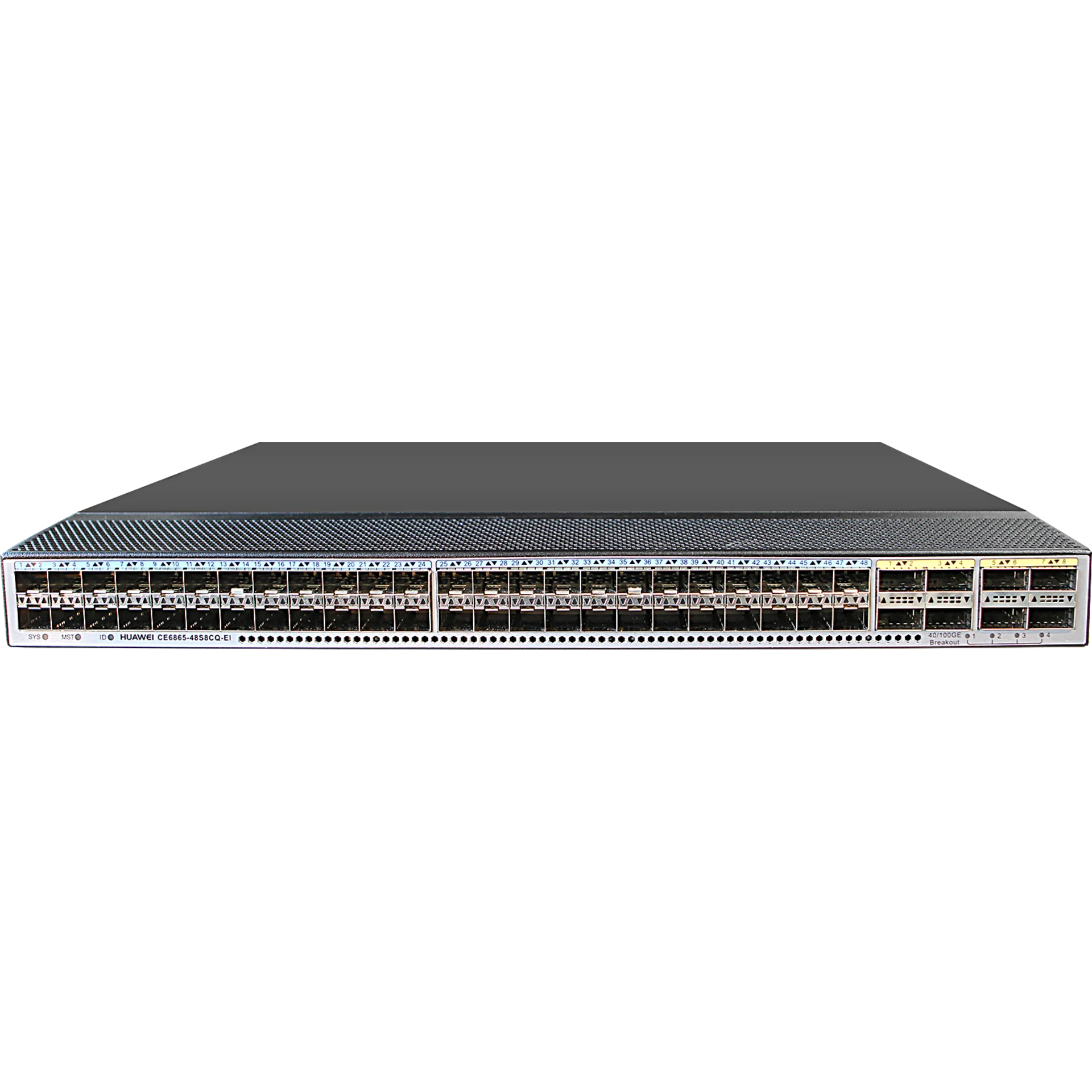 Huawei CE6865-48S8CQ-EI - Управляемый коммутато Layer3, 48 портов 1/10/25G SFP28, 8 портов 40/100 QSFP28, резервируемые модули вентиляторов и блоки питания port-side Intake. купить в Казани 	Коммутаторы CloudEngine для сетей ЦОД	Высокопроизводительные и надежные сетевые коммутаторы CloudEn