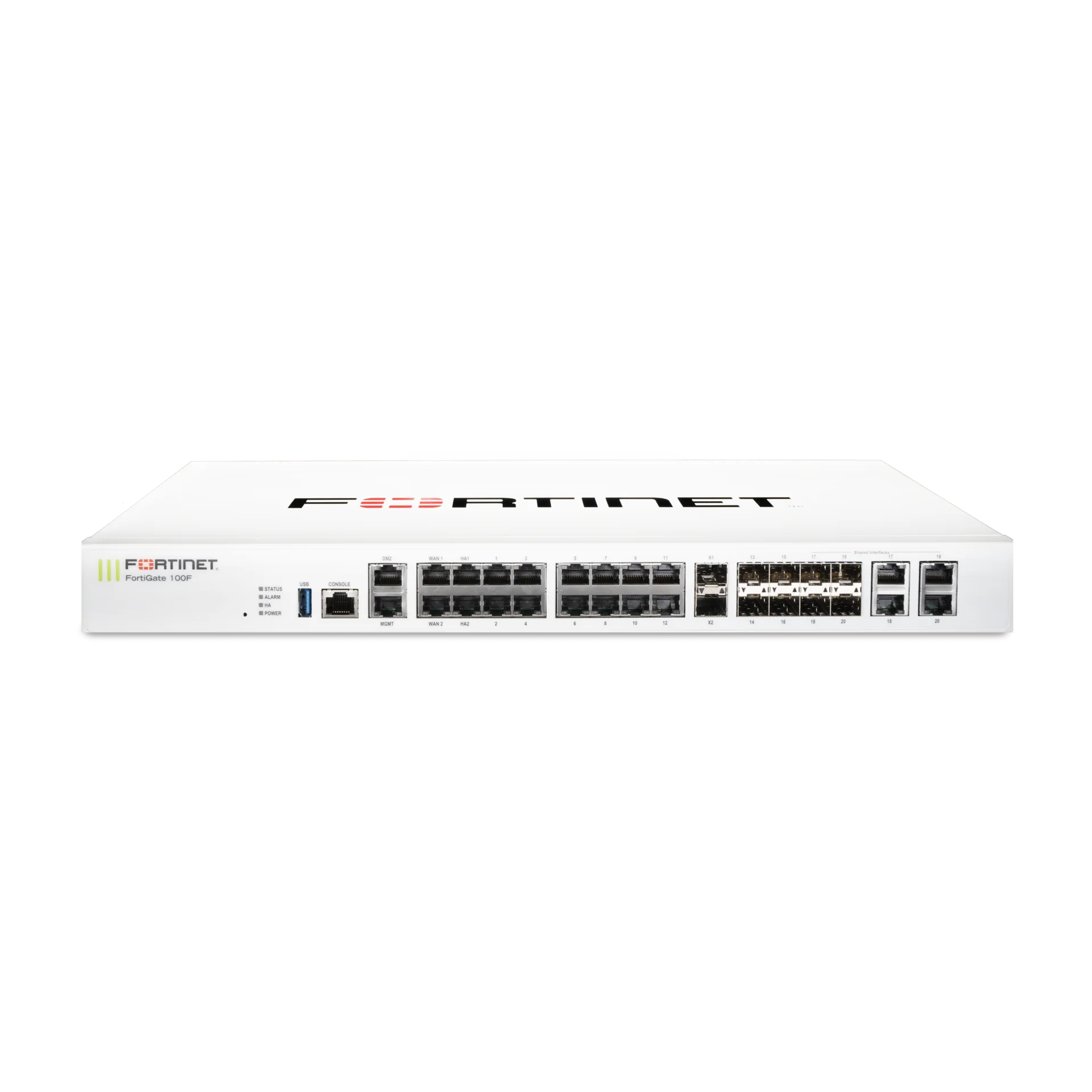 Fortinet FortiGate-100F (FG-100F) - Межсетевой экран интерфейса 1GE RJ45, 4x1GE SFP и 2x10GE SFP+