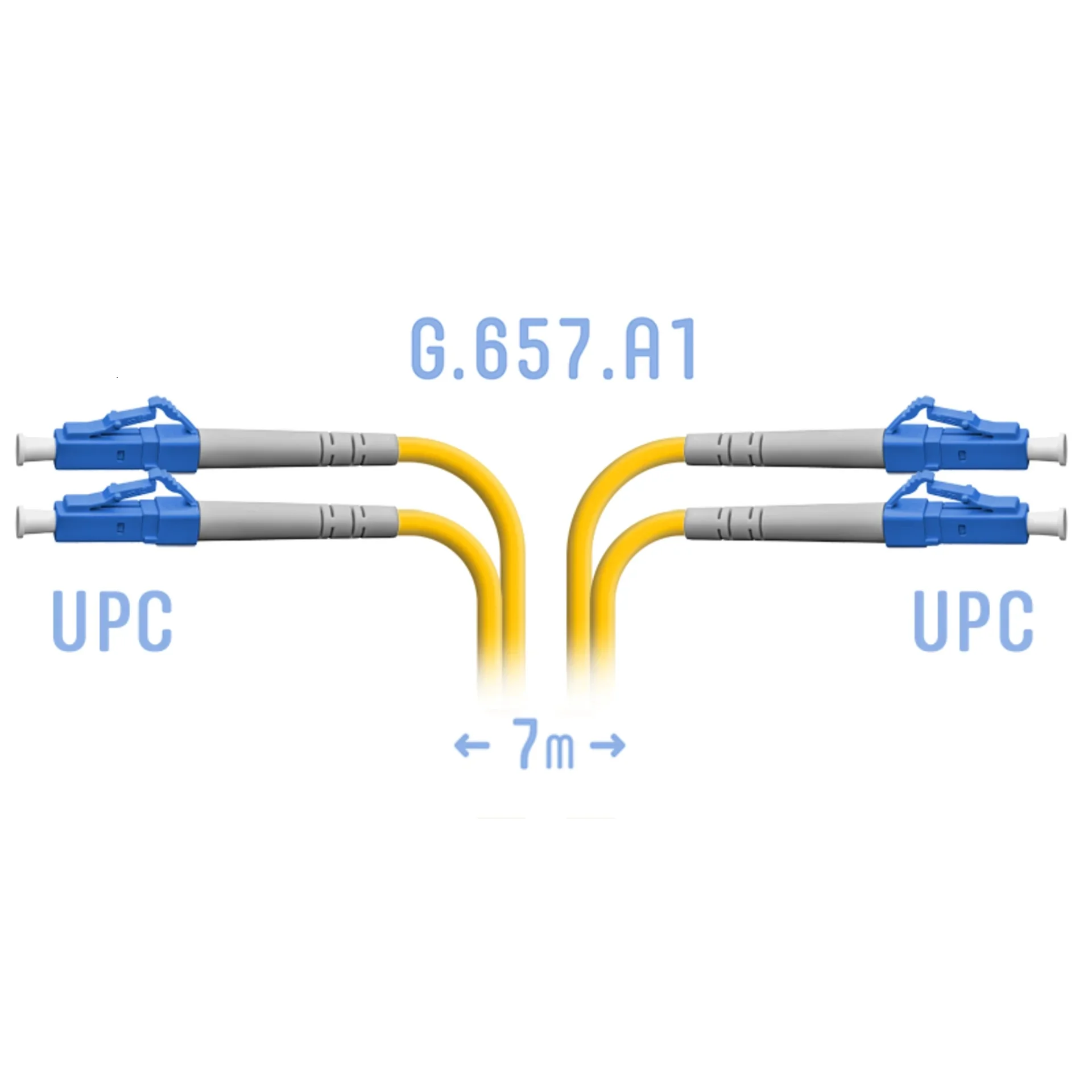 SNR-PC-LC/UPC-DPX-A-7m - Патчкорд оптический прямой LC/UPC - LC/UPC, SM (G.657.A1), Duplex, 7 метров