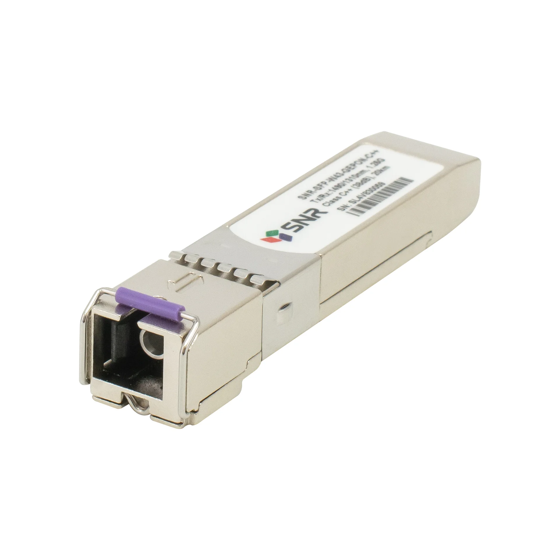 SNR-SFP-W43-GEPON-C++ - Одноволоконный модуль, SFP WDM GEPON, Down/Upstream: 1.25G/1.25G, разъем SC, рабочая длина волны Tx/Rx: 1490/1310нм, дальность до 20км (38dB).