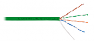 NIKOMAX NMC 9100C-GN - Кабель U/UTP 4 пары, Кат.5e (Класс D), тест по ISO/IEC, 100МГц, одножильный, BC (чистая медь), 24AWG (0,52мм), полимерный материал нг(А)-HF, внутренний, зеленый, 305м купить в Казани 	Описание:Кабели 9-й серии по праву являются флагманами модельного ряда и подходят для СКС любой кат