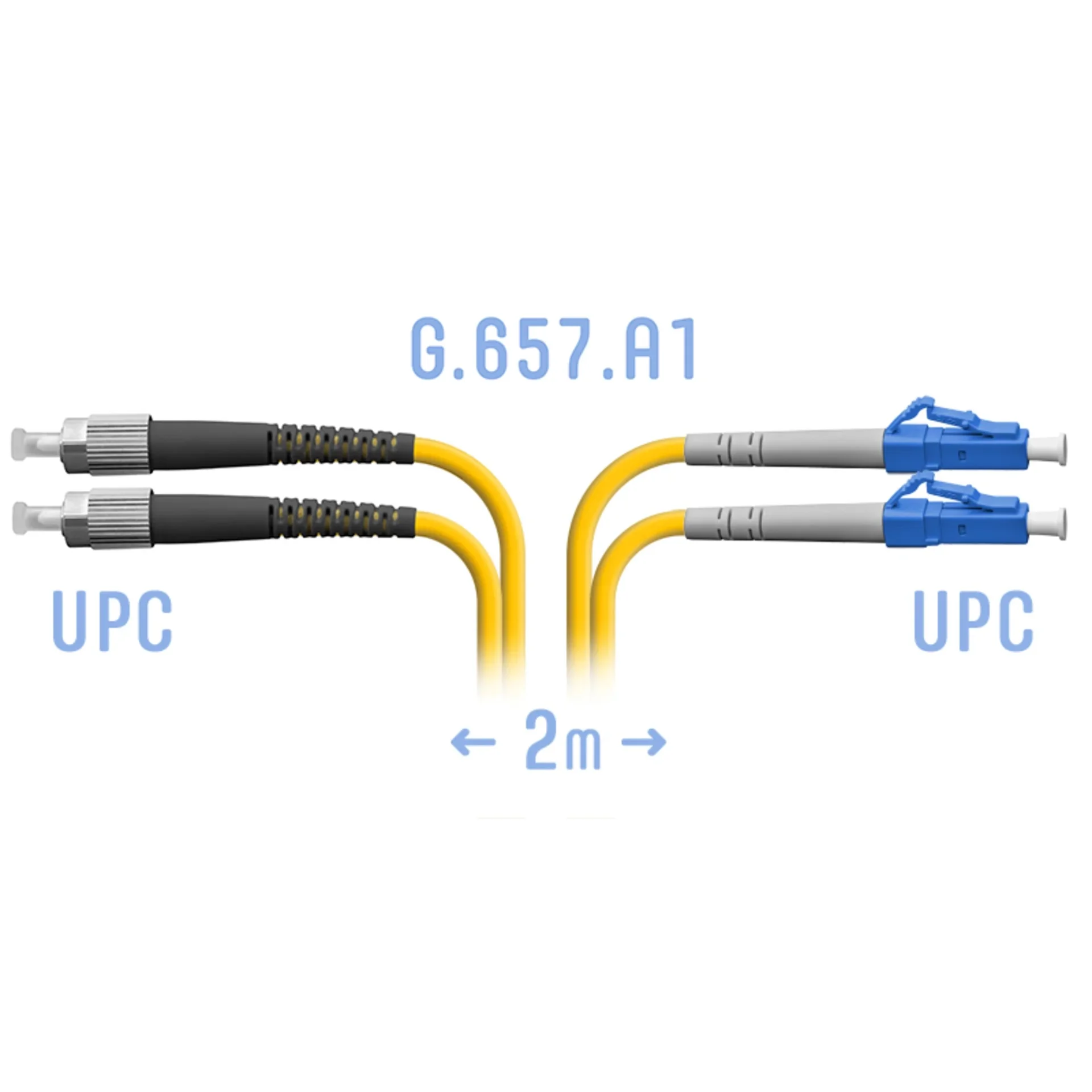 SNR-PC-LC/UPC-FC/UPC-DPX-A-2m - Патчкорд оптический LC/UPC-FC/UPC SM G.657.A1 Duplex 2 метра