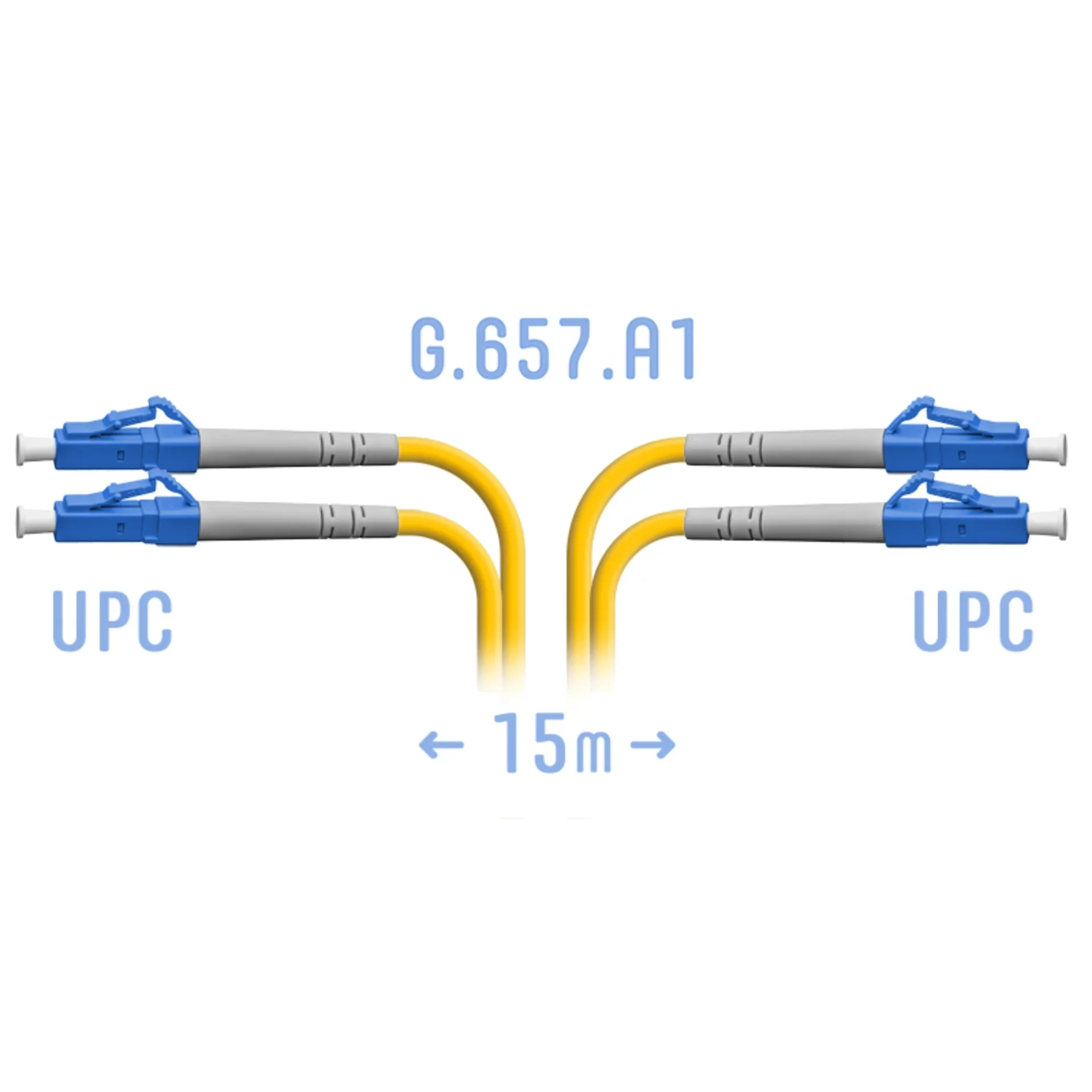 SNR-PC-LC/UPC-DPX-A-15m - Патчкорд оптический LC/UPC SM G.657.A1 Duplex 15 метров