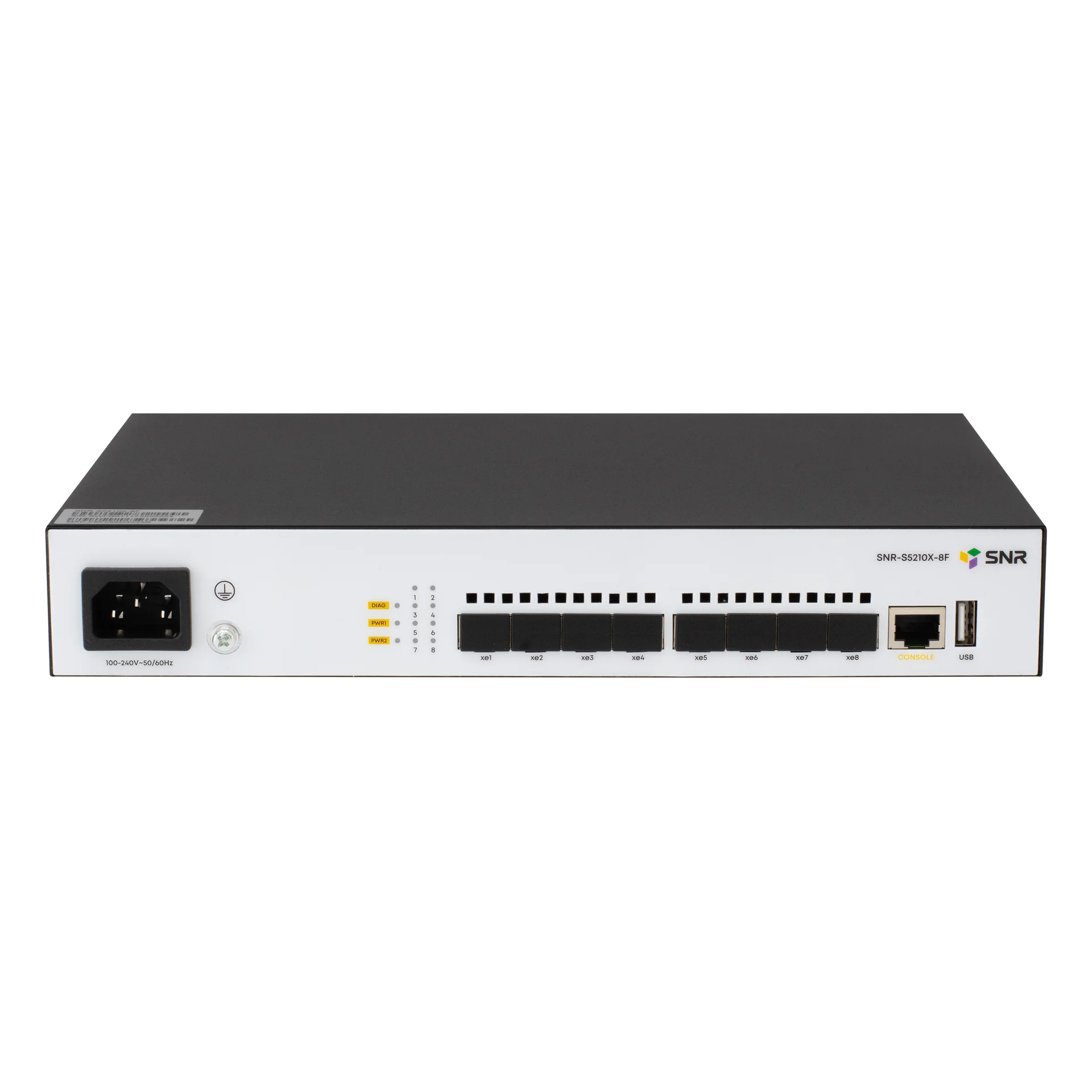 SNR-S5210X-8F - Управляемый коммутатор уровня 2+, 8 x 1/10GE SFP+. Питание: 220V AC