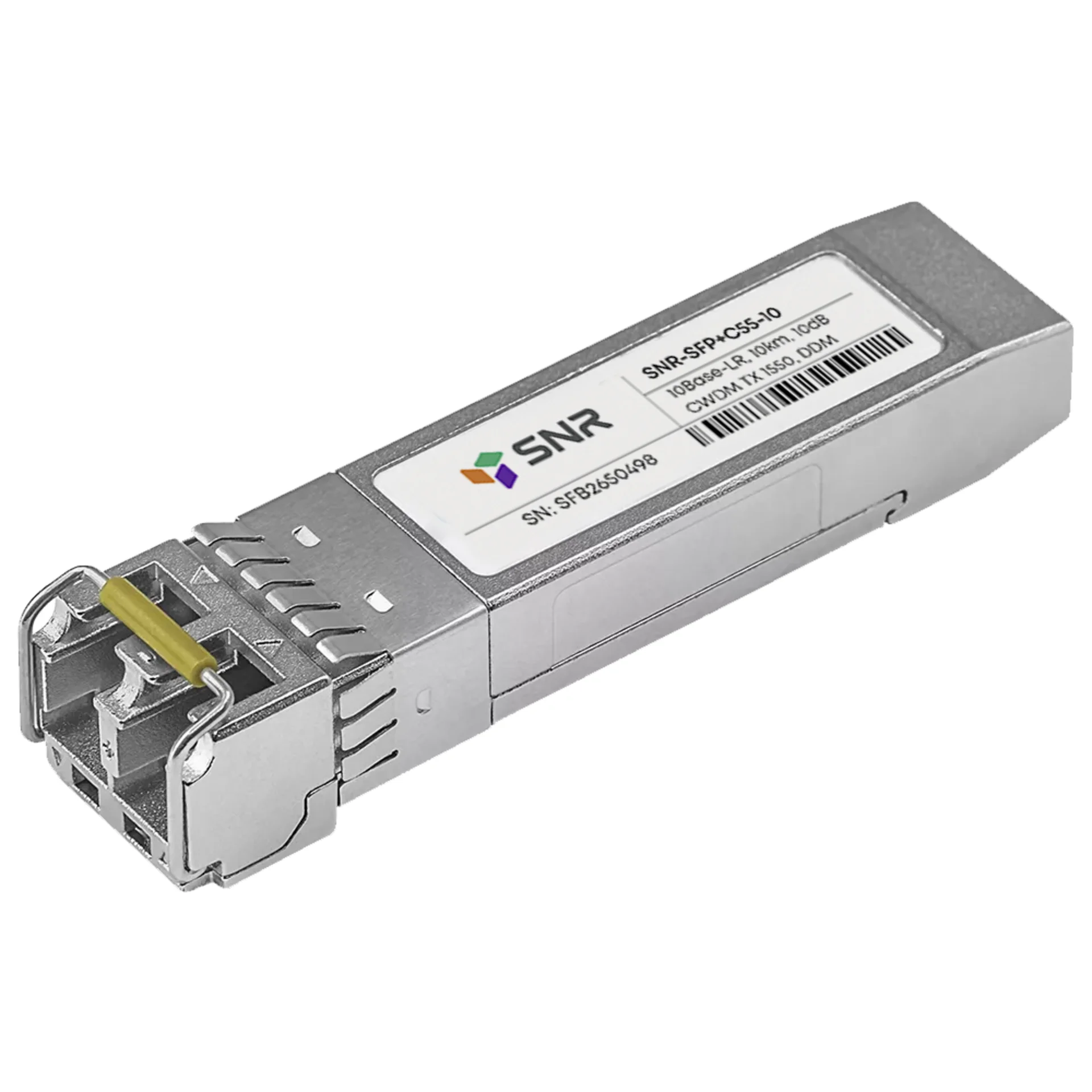 SNR-SFP+C55-10 - Двухволоконный модуль, SFP+ CWDM 10GBASE-LR/LW, разъем LC, рабочая длина волны 1550нм, дальность до 10км (10dB).