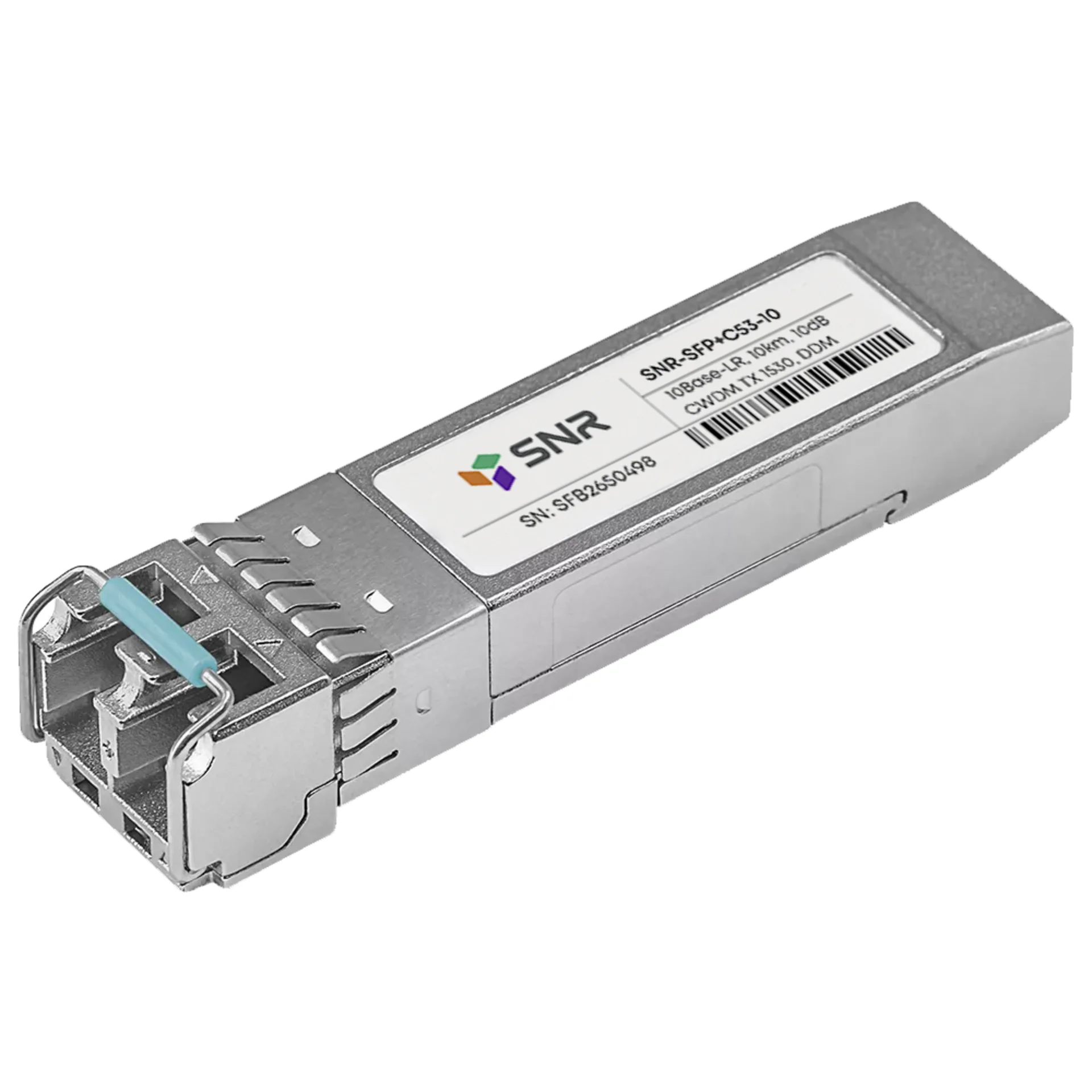 SNR-SFP+C53-10 - Двухволоконный модуль, SFP+ CWDM 10GBASE-LR/LW, разъем LC, рабочая длина волны 1530нм, дальность до 10км (10dB).