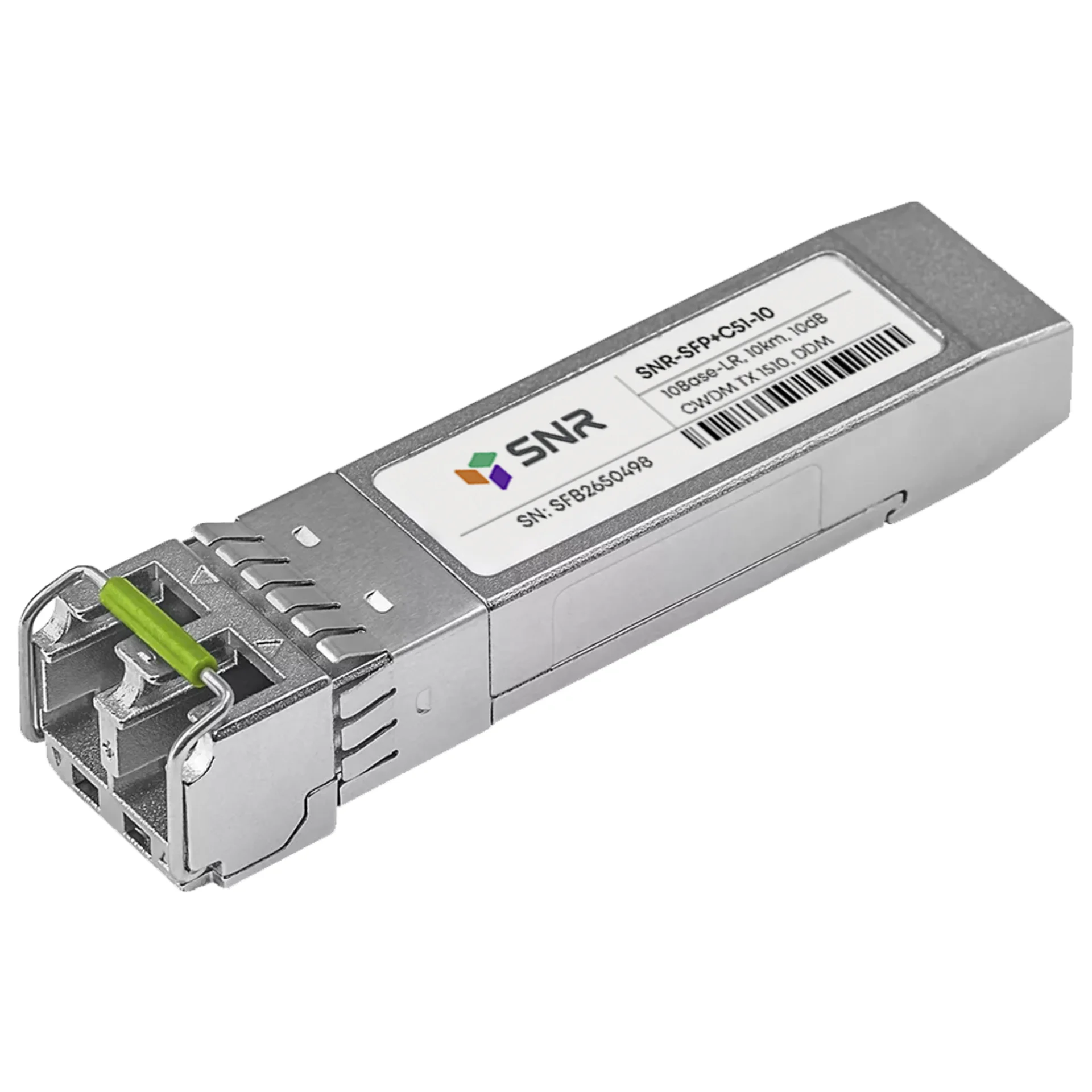 SNR-SFP+C51-10 - Двухволоконный модуль, SFP+ CWDM 10GBASE-LR/LW, разъем LC, рабочая длина волны 1510нм, дальность до 10км (10dB).