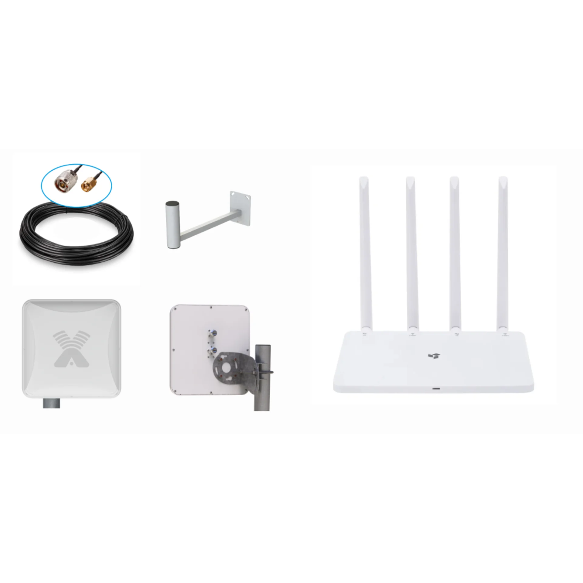 SNR-RT420-F21-LTE-PETRA-BB-MIMO - Комплект 3G/4G интернета с Wi-Fi купить в Казани 	Набор SNR LTE + Антэкс	1. Роутер SNR-RT420-F21-LTE - 1 шт	2. Внешняя антенна Антэкс PETRA BB MIMO -