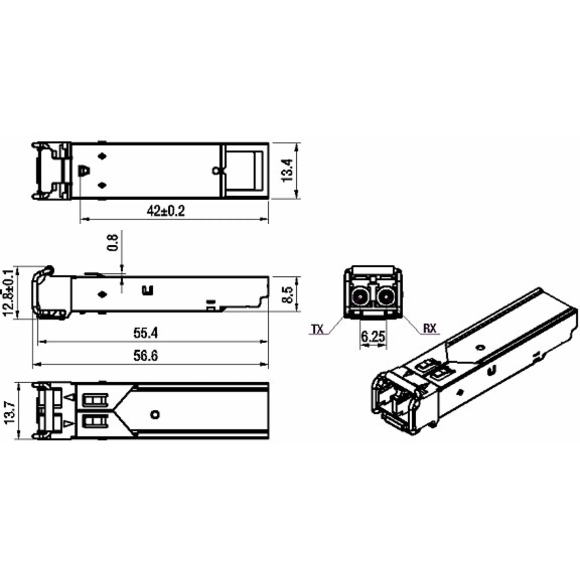 Двухволоконные модули SFP+