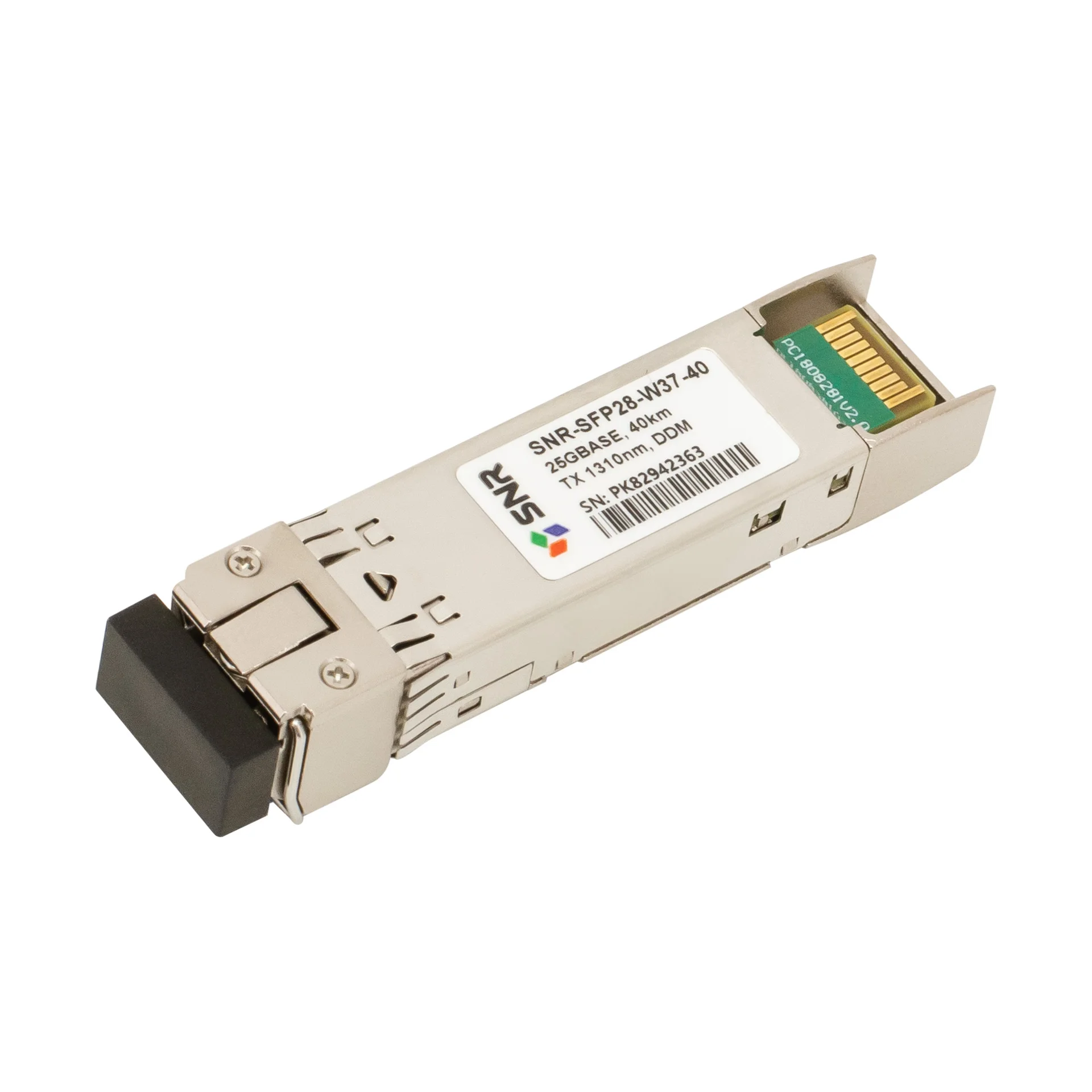 SNR-SFP28-W37-40 - Одноволоконный модуль, SFP28 WDM 25GBASE-LR, разъем LC, рабочая длина волны Tx/Rx: 1310/1270нм, дальность до 40км.