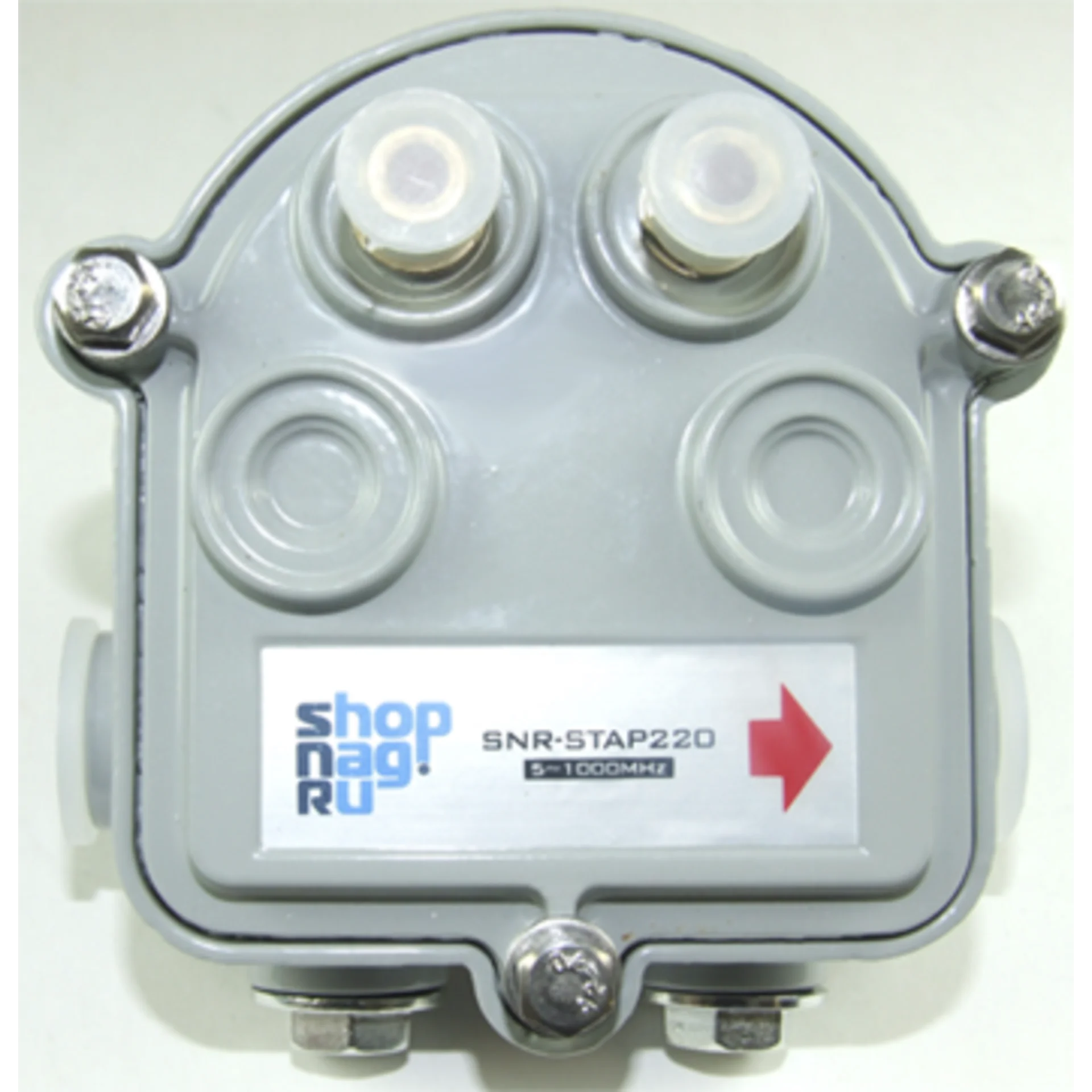 SNR-STAP220 - Ответвитель на 2 отвода для наружной установки, вносимое затухание IN-TAP 20dB. купить в Казани 	Субмагистральные ответвители SNR предназначены для отвода части энергии радиочастотного сигнала от
