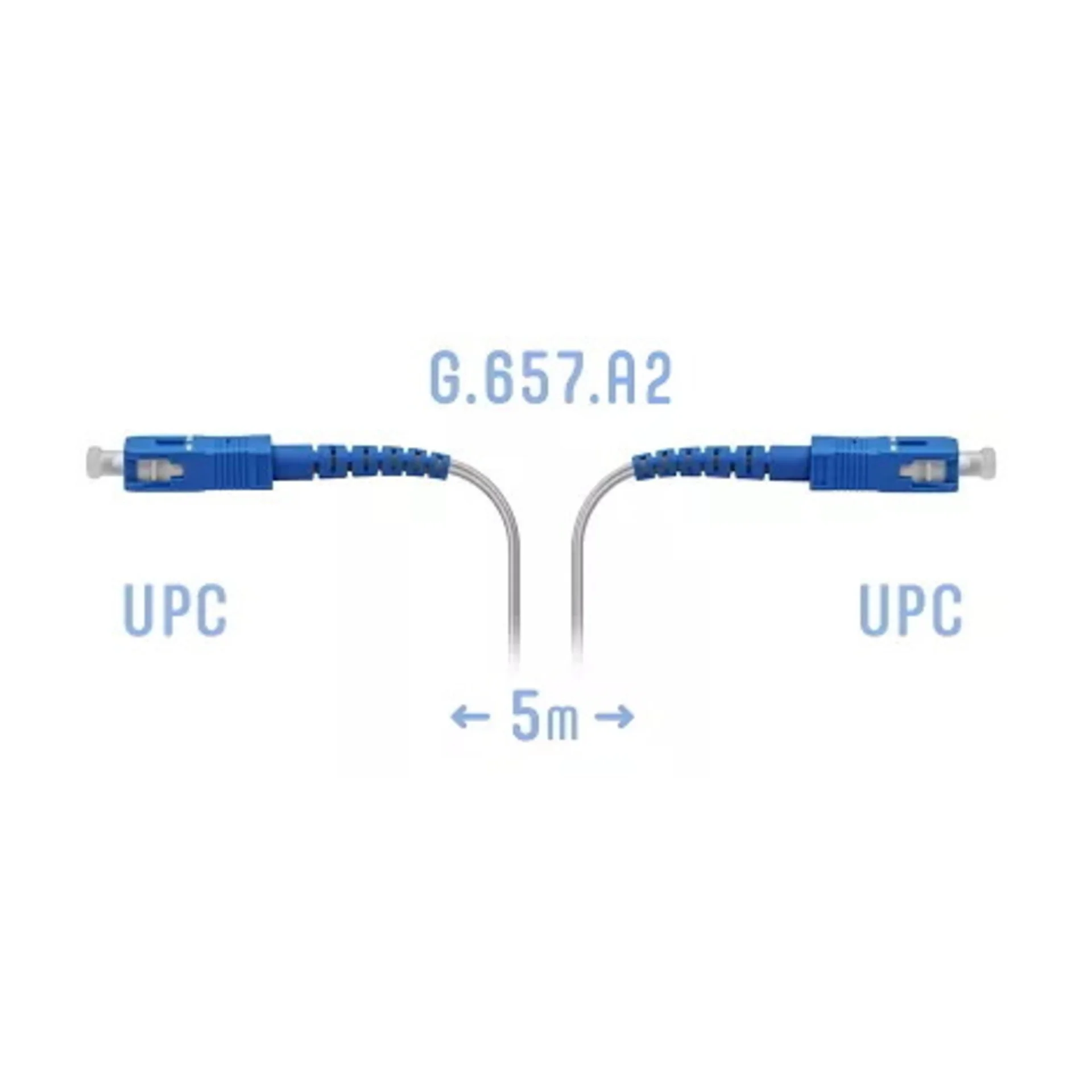 SNR-PC-FTTH-SC/UPC-C-5m - Патчкорд оптический FTTH, SC/UPC - SC/UPC, с двумя силовыми элементами из FRP-прутка, SM, 5 метра (волокно G.657.A2)