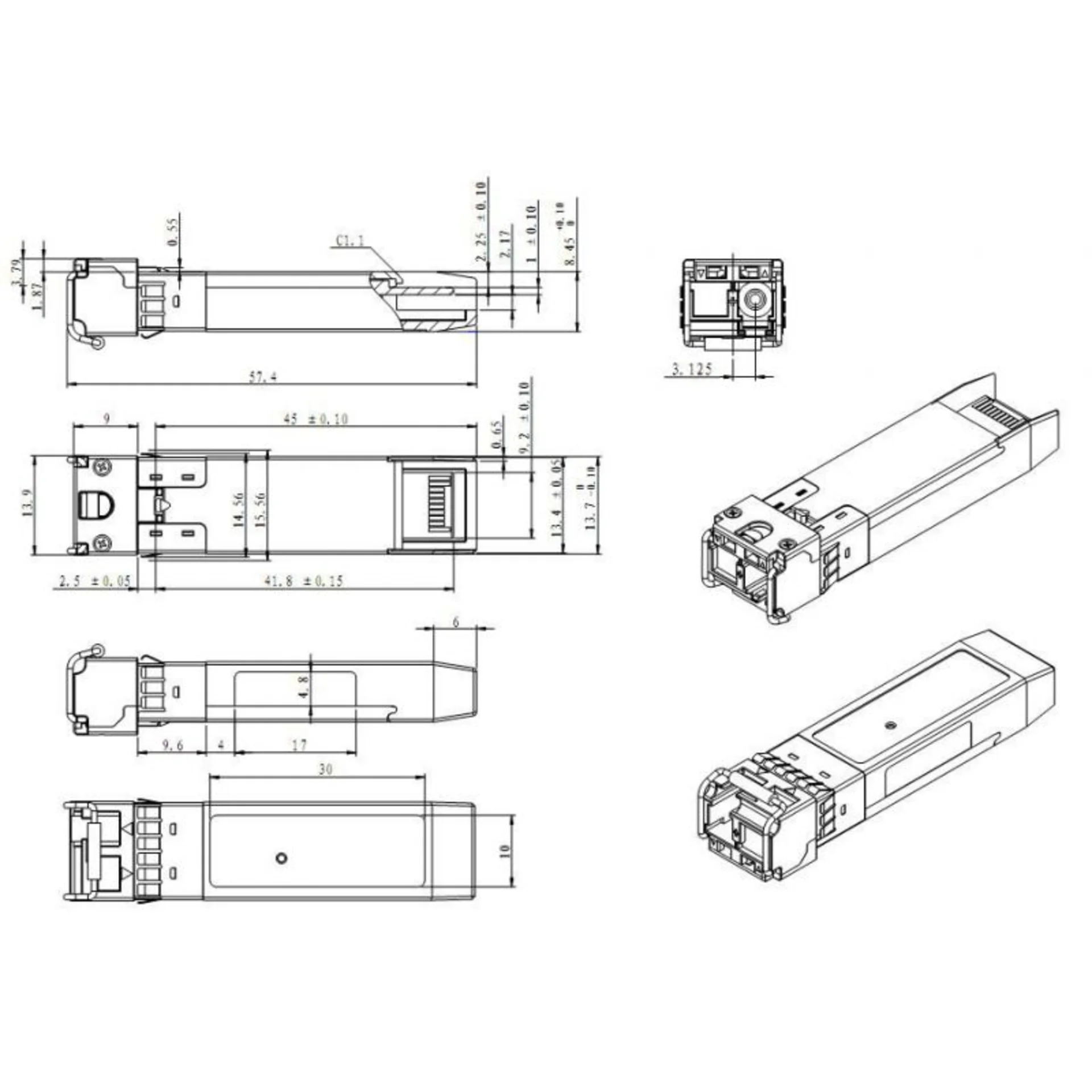 Двухволоконные модули SFP+