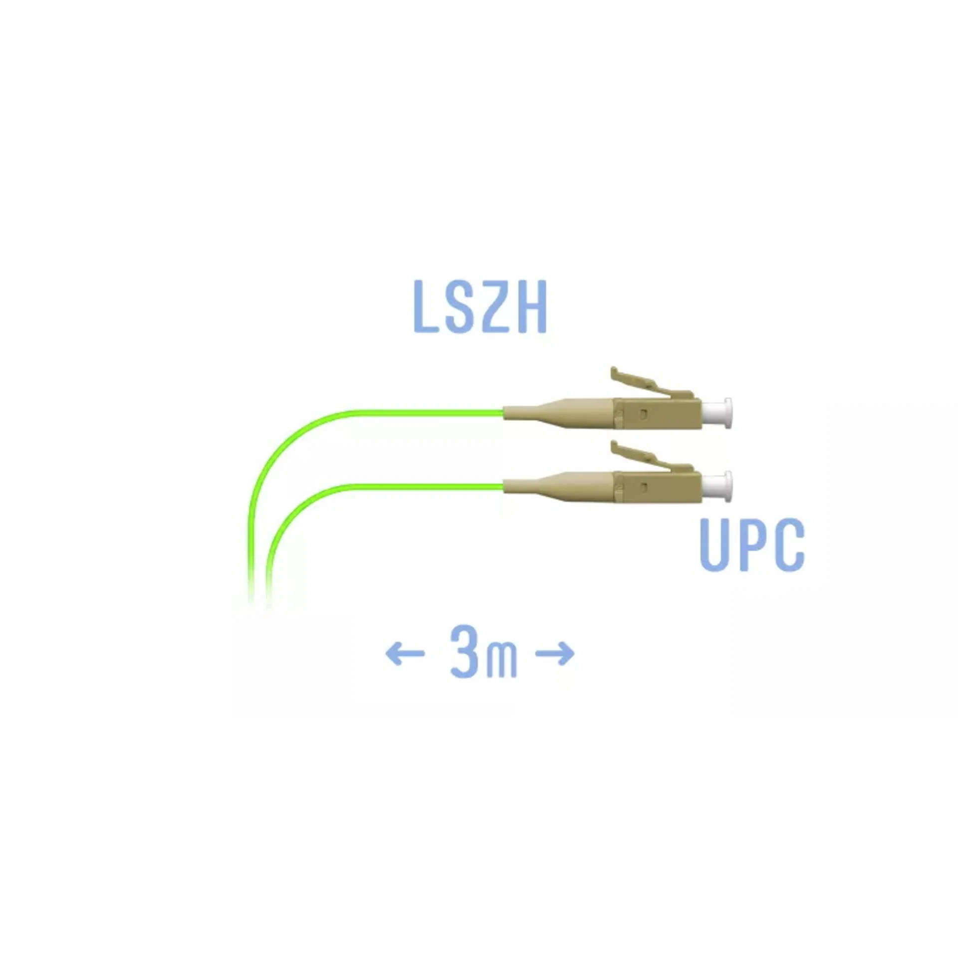 SNR-PC-LC/UPC-MM5-3m (0,9) - Шнур монтажный оптический LC/UPC MM5 3m, 0.9мм