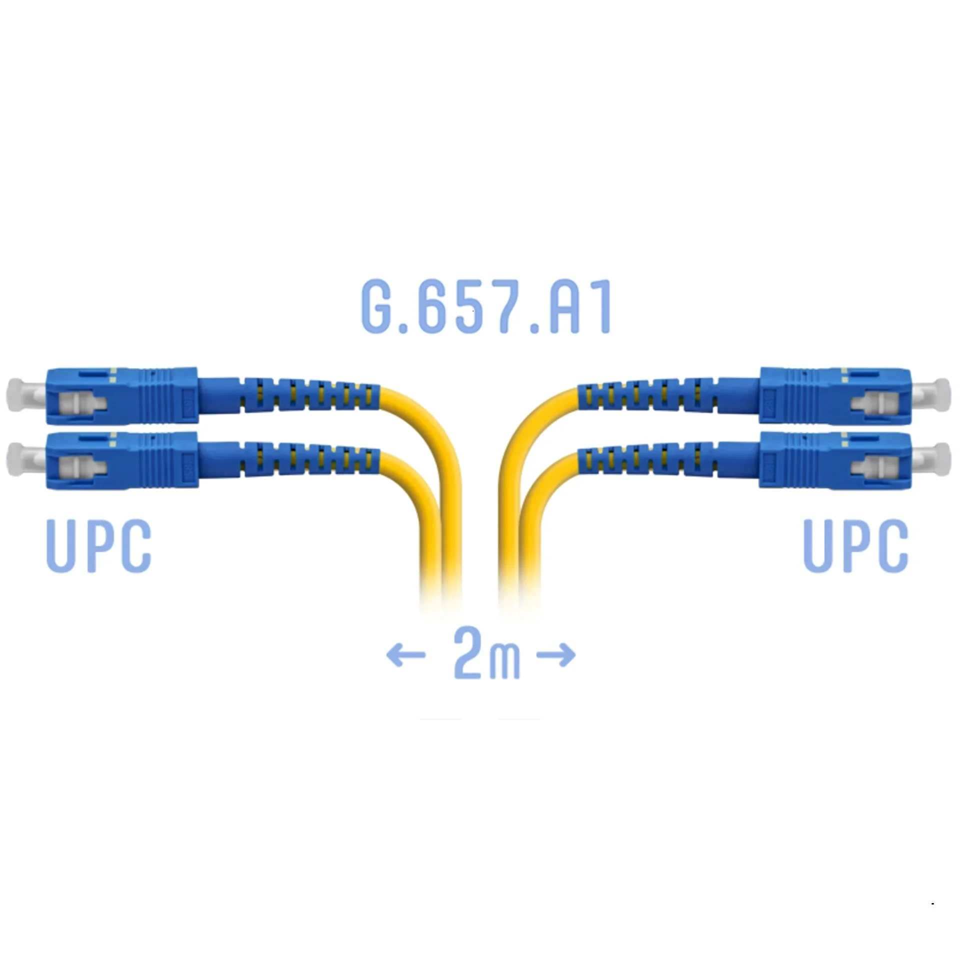 SNR-PC-SC/UPC-DPX-A-2m - Патчкорд оптический прямой SC/UPC - SC/UPC, SM (G.657.A1), Duplex, 2 метра [51150]