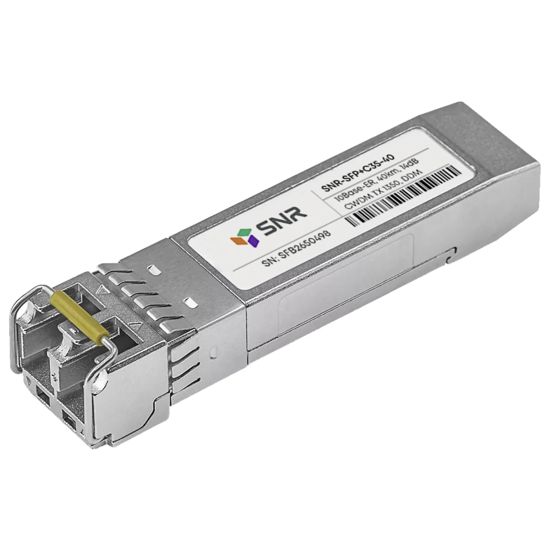 SNR-SFP+C35-40 - Двухволоконный CWDM модуль, SFP+ 10GBASE-ER/EW, разъем LC, рабочая длина волны 1350nm , дальность до 40км (до 14dB).