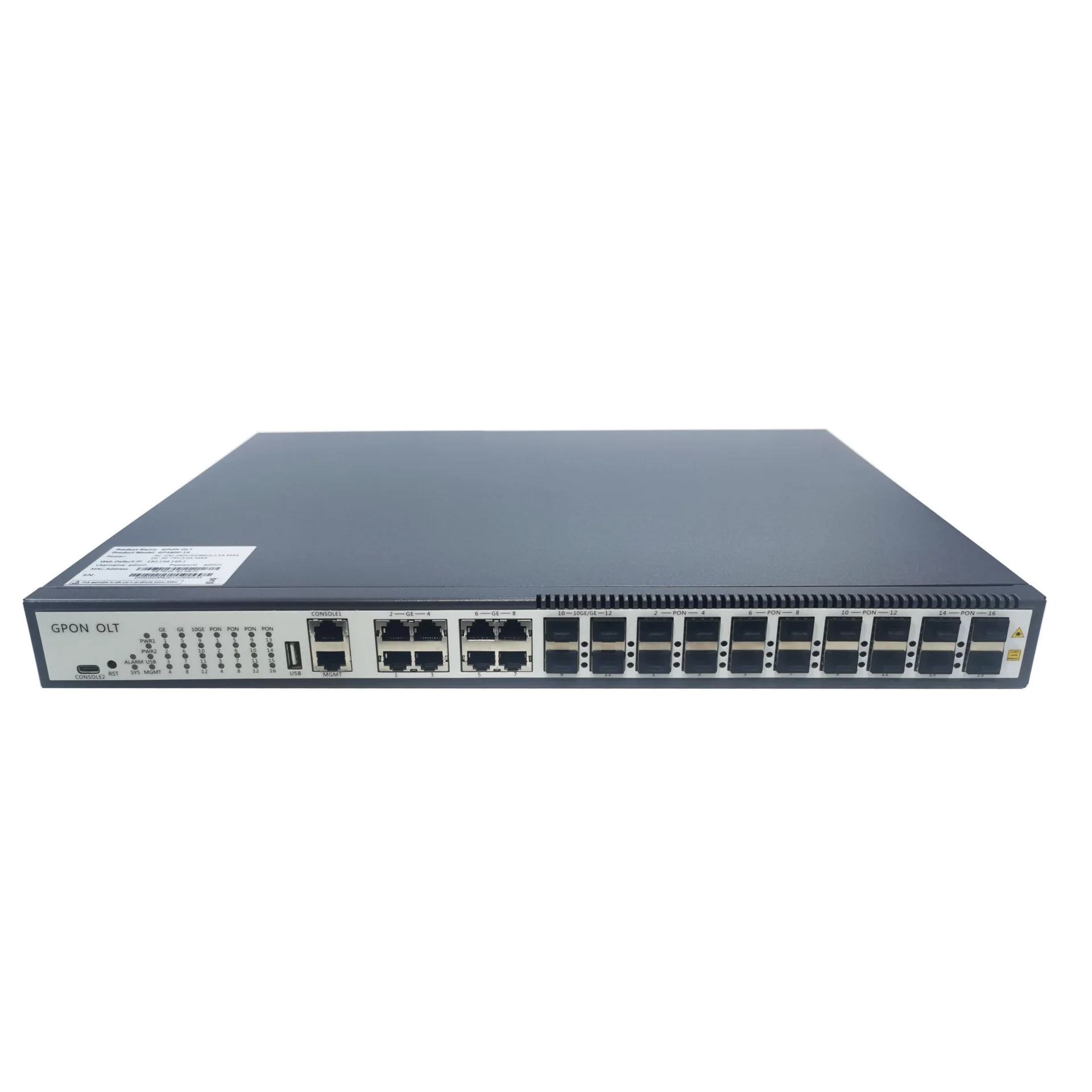 SNR-OLT-GPON-16-2AC - Станционный терминал SNR OLT с 16 портами GPON (SFP), 4 портами 10G/SFP+, 8 комбо-портами 10/100/1000-Base-T/SFP