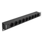 ExeGate ServerPro PDU-19H901 Al-9S-C14 - Блок розеток 19", 1U, алюминий, 9Schuko, С14 купить в Казани 	Горизонтальные 19” ExeGate ServerPro PDU используются для электроснабжения сетевого оборудования в