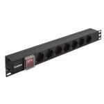 ExeGate ServerPro PDU-19H703 Al-7S-C20-SW - Блок розеток 19", 1U, алюминий, 7 Schuko, С20 купить в Казани 	Горизонтальные 19” ExeGate ServerPro PDU используются для электроснабжения сетевого оборудования в