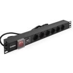 ExeGate ServerPro PDU-19H609 Al-6S-C14-2CU-SPD1 - Блок розеток 19", 1U, алюминий, 6Schuko, кабель с C14 2м, SPD1 купить в Казани 	Горизонтальные 19” ExeGate ServerPro PDU используются для электроснабжения сетевого оборудования в