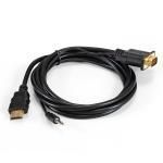 ExeGate EX-HDMIM-VGAM-3.5JackS-1.8 - Кабель-переходник HDMI-VGA (19M/15M+3.5mm Jack M, 1,8м) преобразователь цифрового HDMI сигнала в VGA видео и стерео-аудио купить в Казани Технические характеристики 										Тип										Кабель-переходник														Длина*, м