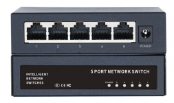 NETLAN NLS-125P - Коммутатор неуправляемый 4*10/100/1000Мбит/с PoE (af/at), 1*10/100/1000Мбит/с RJ45, 1* DC52V/0.92A, PoE бюджет 48W