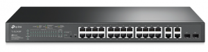 TP-Link SL2428P - Smart коммутатор с 24 PoE+ портами 10/100 Мбит/с и 4 гигабитными портами купить в Казани 	Описание			Оборудован 24 портами PoE с бюджетом 250 Вт*, а также удобными фукнкциями управления PoE