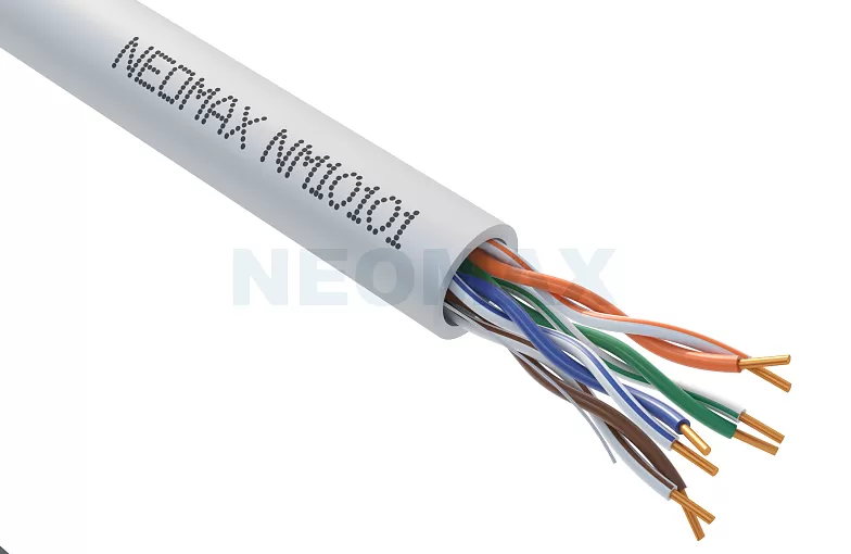 NEOMAX NM10101 - Кабель витая пара U/UTP cat.5e 4 пары (305 м) 0.51 мм (24 AWG) Медь, PVC купить в Казани 			Характеристики							Модель							NM10101									Страна производства							Китай									Цвет