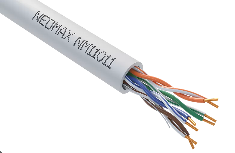 NEOMAX NM11011 - Кабель витая пара U/UTP cat.5e 4 пары (305 м) 0.48 мм (24 AWG) Медь, LSZH купить в Казани 			Характеристики							Модель							NM11011									Страна производства							Китай									Цвет