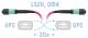 SNR-PC-MPO/UPC-MPO/UPC-FF-MM4-8F-20m - Оптический патчкорд MPO/UPC - MPO/UPС, FF (Female / Female), кроссовый, MM, 8 волокон диаметром 50/125 (OM4), 20 метров.