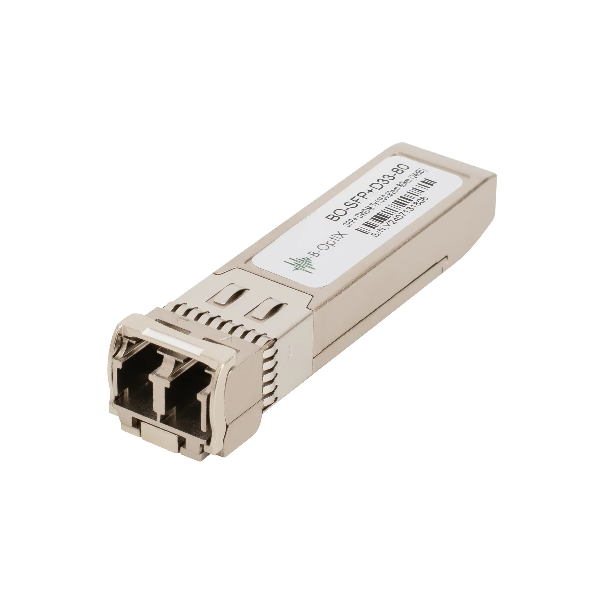 B-OptiX BO-SFP+D33-80 - Двухволоконный модуль, SFP+ DWDM 10GBASE-ZR/ZW, разъем LC, рабочая длина волны 1547.72нм, дальность до 80км (24dB) купить в Казани 	Модуль B-OptiX SFP+ DWDM оптический, дальность до 80км (24dB), 1550.92нм26-08-2025