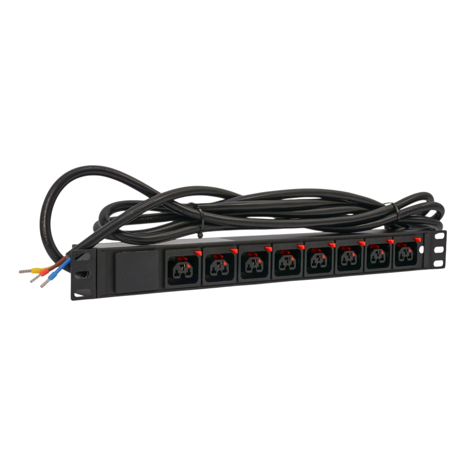 SNR-PDU-8ABL-OE-3-Am16L1 - Блок розеток серии SNR-PDU с локальным измерением на 8хС13/C19 с фиксаторами, шнур питания 3м 3x2.5мм² без вилки, 230В, 16A купить в Казани 	Блок розеток в 19” стандарте, высотой 1U, 230 В (AC), 16 А, 3680 ВА, выходные комбинированные разъе
