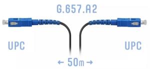 SNR-PC-FTTH-SC/UPC-G-50m - Патчкорд оптический FTTH, SC/UPC - SC/UPC, силовые элементы: 2 FRP-прутка + дополнительный несущий элемент (FRP 1 мм), SM, 50 метров (волокно G.657.A2) купить в Казани 	Патчкорд FTTH – это специальный шнур (коммутационный кабель), который имеет конструкцию, подходящую