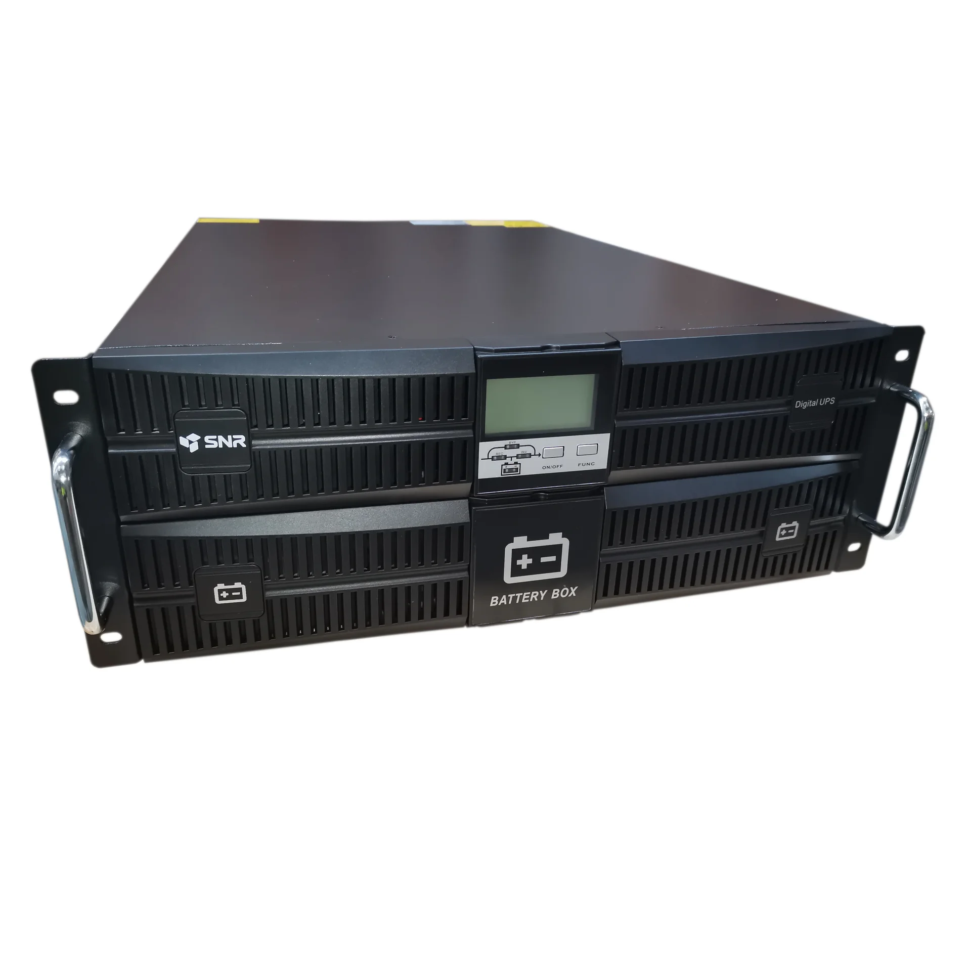 SNR-UPS-ONRT-10-INT192 - ИБП серии Intelligent, on-line, мощность 10 кВА/10 кВт, со встроенными АКБ 12В/9Ач х 16, ток заряда до 1А, фаза 1:1 купить в Казани 	Источник бесперебойного питания (ИБП) SNR серии INTELLIGENT выполнен по схеме с двойным преобразова