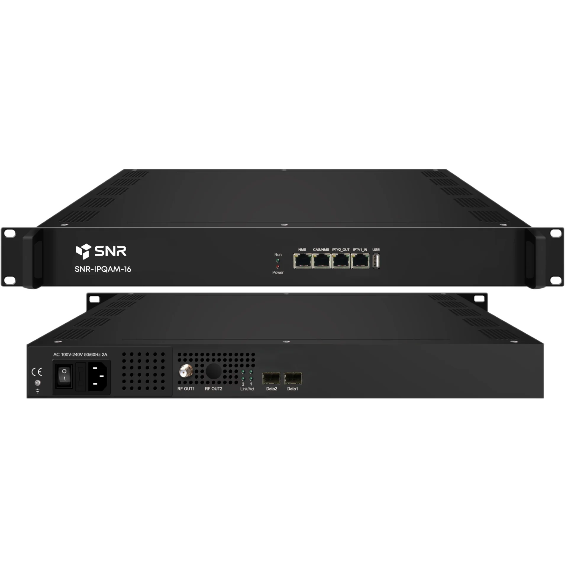 SNR-IPQAM-16 - 16 канальный DVB-C Модулятор, 16 несущих QAM, диапазон 50 - 960 МГц, 1 RF выход, 3 х GbE порта, RG-45 для данных, UDP/RTP/HLS/SRT/HTTP/RTSP, вещание из TS-файла через USB купить в Казани 	SNR-IPQAM-16 - это IP-мультиплексор, скремблер и QAM-модулятор в одном устройстве. Благодаря встрое
