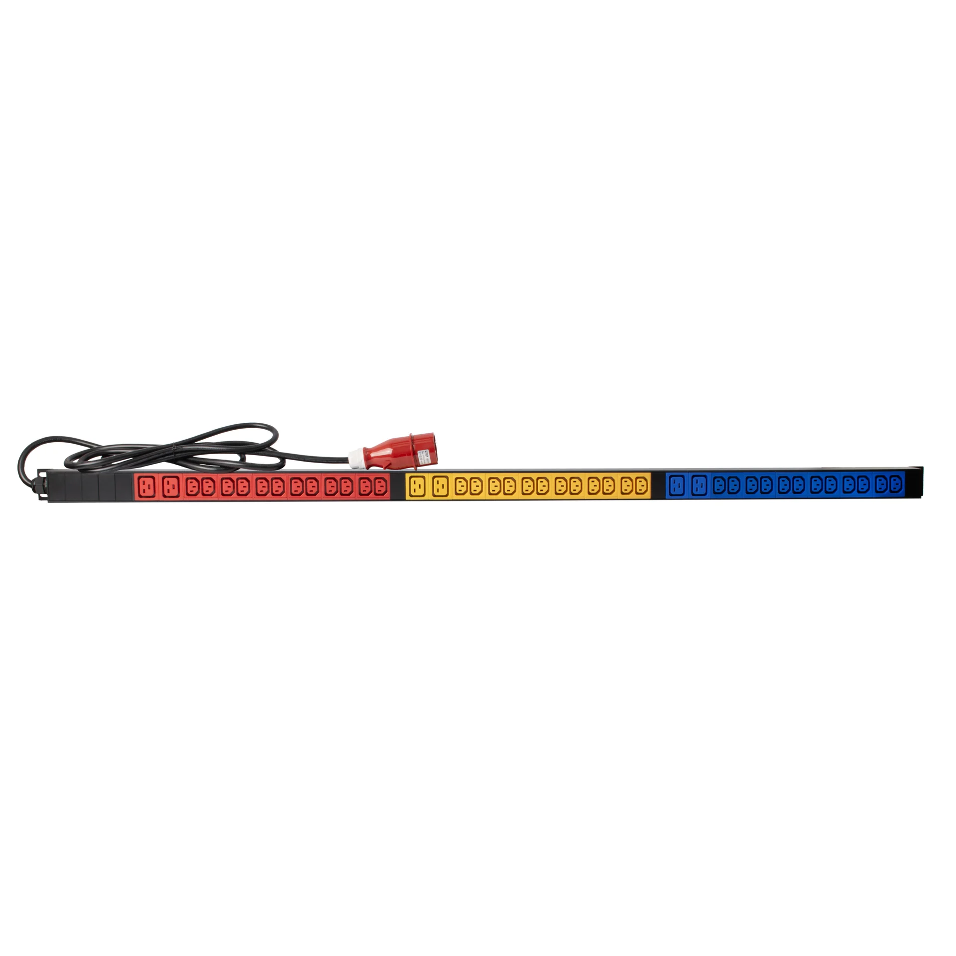 SNR-PDU-36A06B-16L3 - Блок электрических розеток на 36хIEC320 C13 и 6хIEC320 C19, шнур питания 3 м 5x2,5м2 с вилкой IEC 60309 16A 3P+N+E