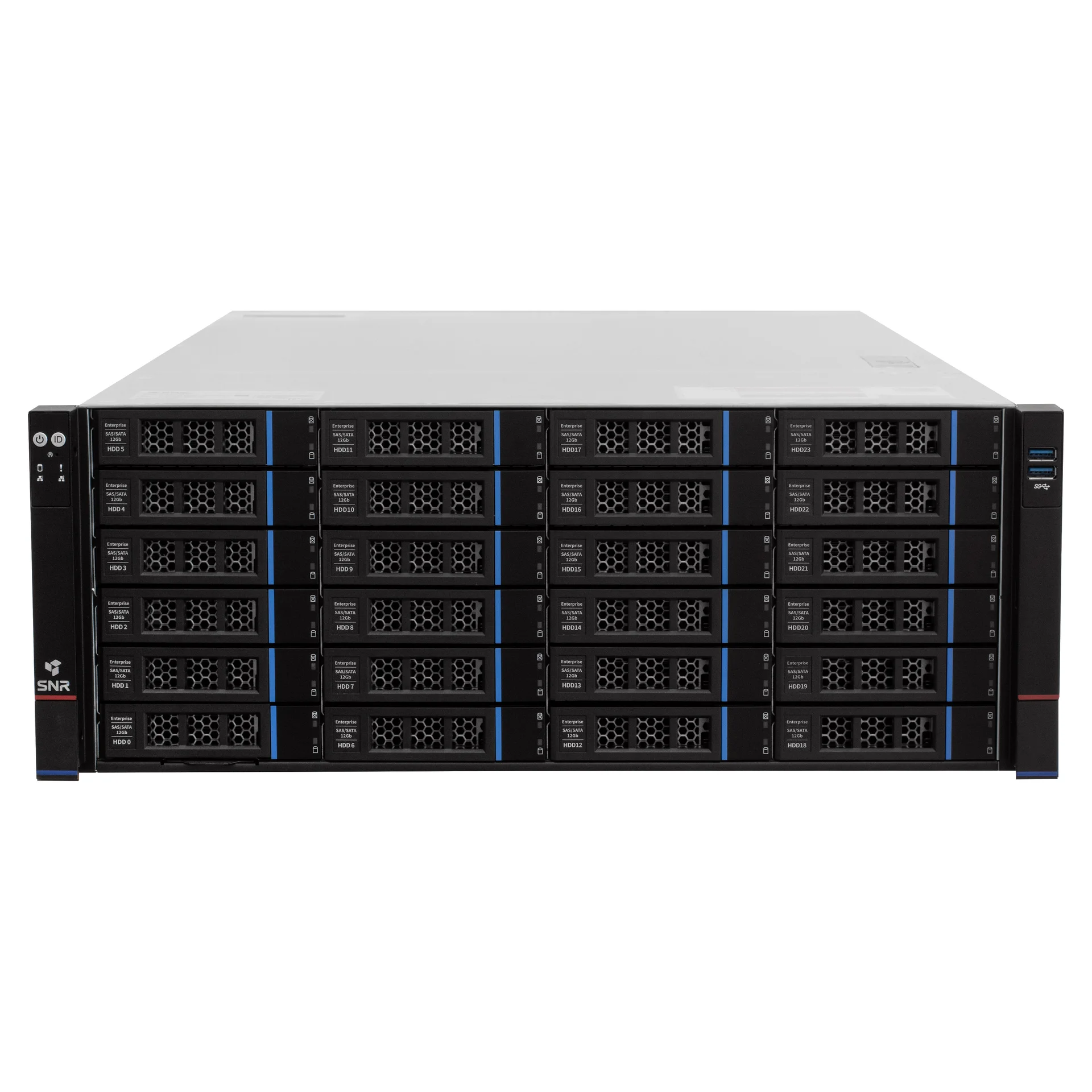 SNR-SR4436RS - Серверная платформа 4U, возможность установки до двух процессоров Intel Xeon Scalable Gen4/Gen5, DDR5, 36x2,5"/3,5" SATA/SAS, 2xOCP 3.0 PCIe 5.0 x8, два блока питания 1300W резервируемые купить в Казани 	В комплекте отсутсвует сетевая карта!		Для работы дисковой корзины требуется установка HBA или RAID