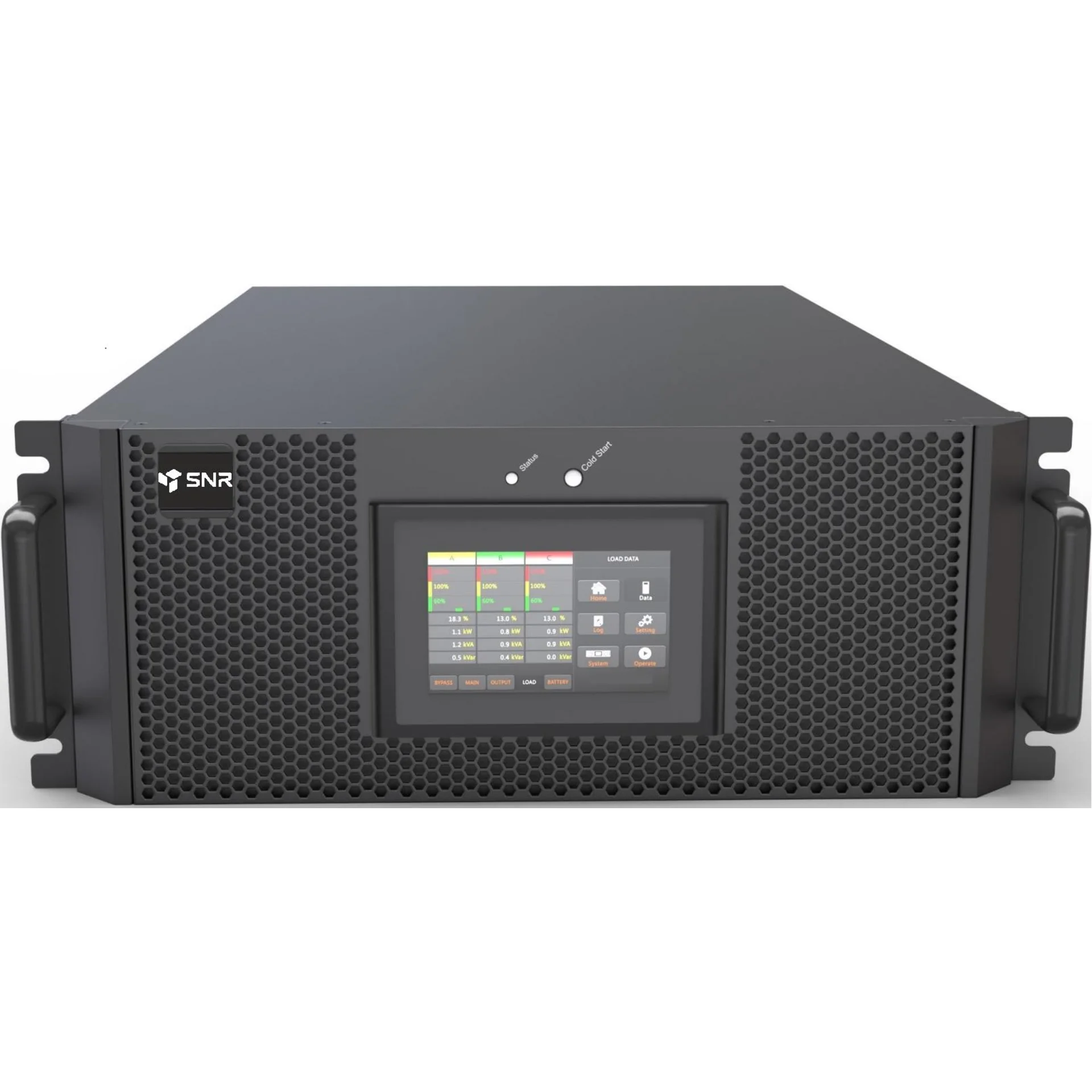 SNR-UPS-ONRT-40-INTXL33 - ИБП On-line, 40кВА/40кВт серии Intelligent (INTXL33), коэффициент выходной мощности 1.0. Система фаз 3:3. купить в Казани 	Источник бесперебойного питания on-line, 40 кВА (PF1.0) серии Intelligent выполнен по схеме с