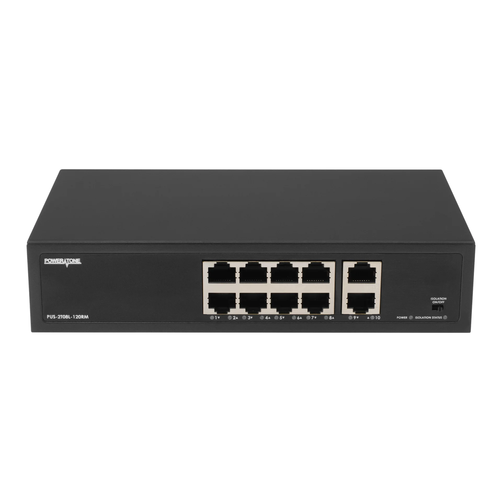 POWERTONE PUS-2T08L-120RM - Неуправляемый 8 портовый PoE коммутатор с возможностью установки в стойку