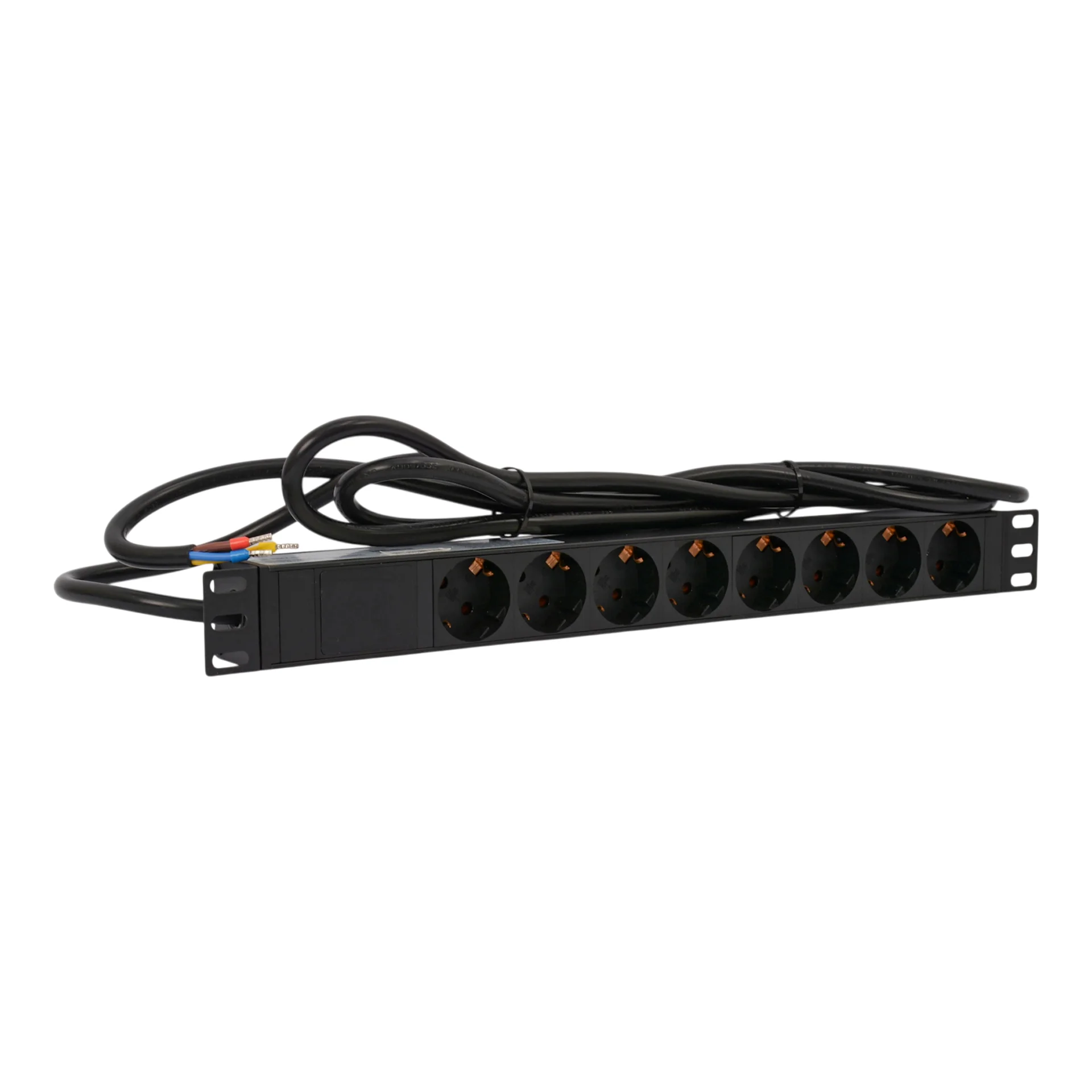 SNR-PDU-8S-OE-3-Am16L1 - Блок розеток серии SNR-PDU с локальным измерением на 8хSchuko, шнур питания 3м 3x2.5мм² без вилки, 230В, 16A