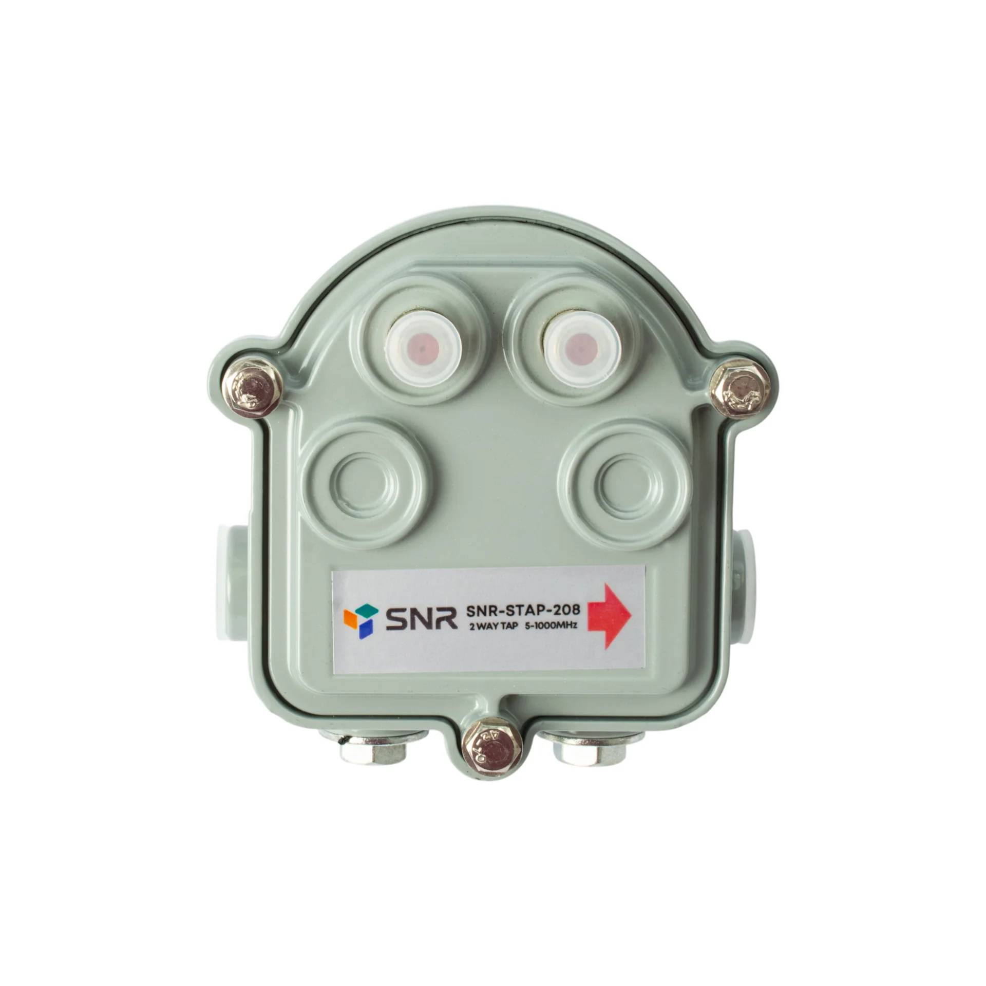 SNR-STAP-208 - Ответвитель на 2 отвода для наружной установки, вносимое затухание IN-TAP 20dB. купить в Казани 	Субмагистральные ответвители SNR предназначены для отвода части энергии радиочастотного сигнала от