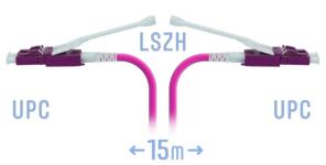 SNR-PC-LC/UPC-MM4-DPX-HD-15m (2,0) - Патчкорд оптический LC/UPC-LC/UPC MM (OM4) Duplex (HD) 15 метров, 2мм купить в Казани 	Оптический патчкорд предназначен для коммутации активного и пассивного оборудования. Оптический пат