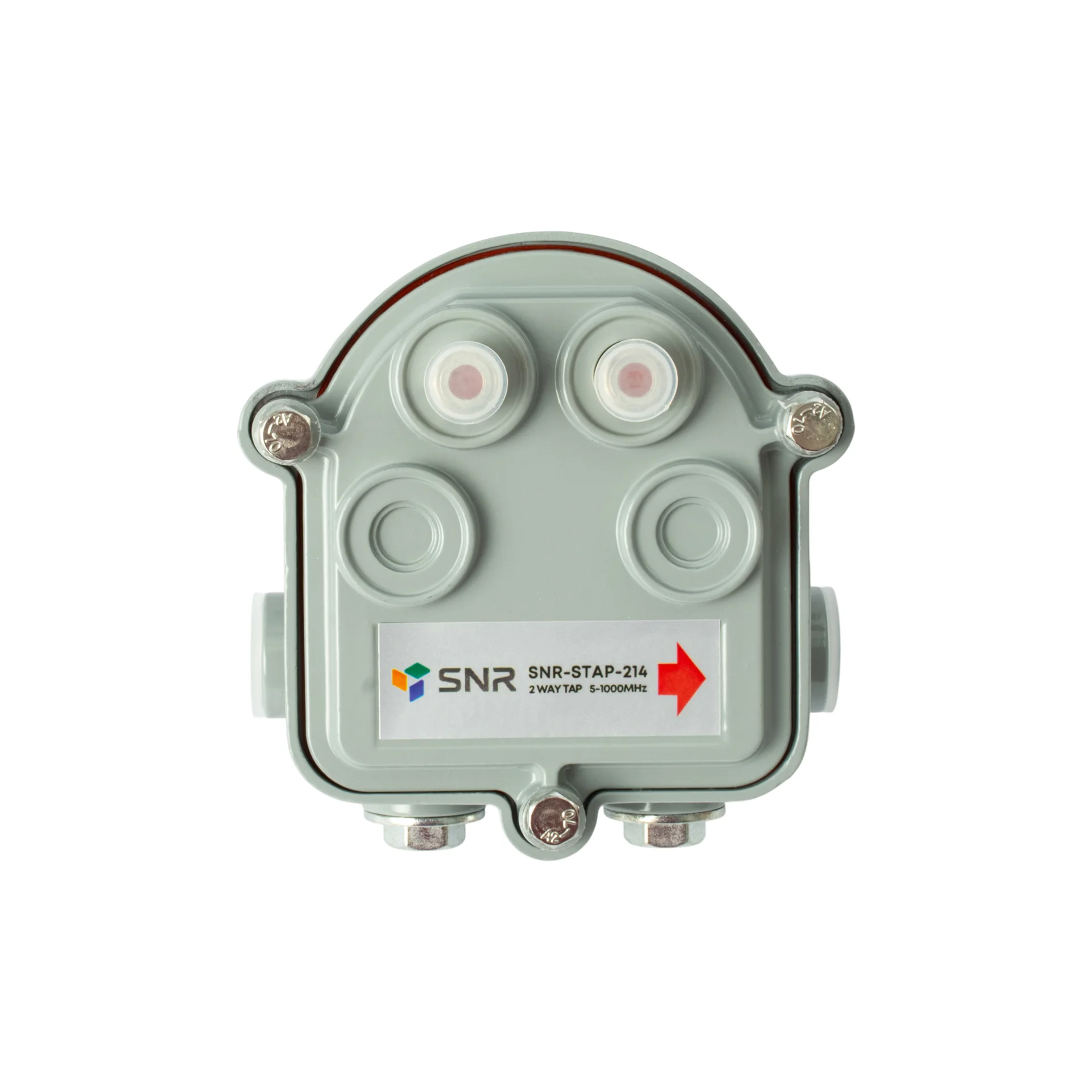 SNR-STAP-214 - Ответвитель на 2 отвода для наружной установки, вносимое затухание IN-TAP 14dB. купить в Казани 	Субмагистральные ответвители SNR предназначены для отвода части энергии радиочастотного сигнала от