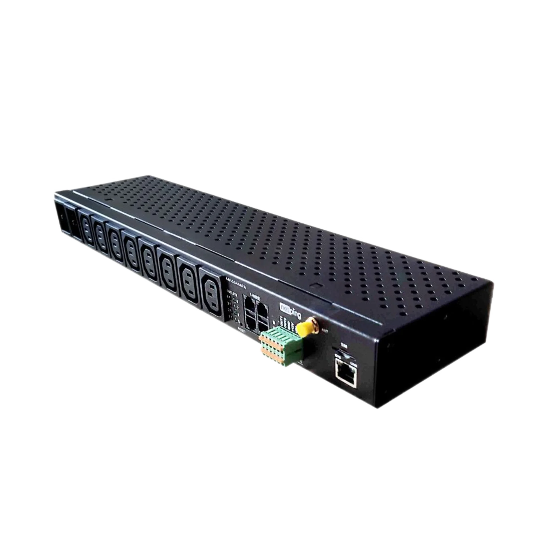 NetPing 8/PWR-220 v7.3/GSM3G - Устройство удаленного управления розетками по сети Ethernet/Internet с функцией автоматического ввода резервной линии электропитания (Switched Metered ATS IP PDU) купить в Казани 	Устройство NetPing NetPing 8/PWR-220 v7.3/GSM3G является IP PDU устройством на 8 независи